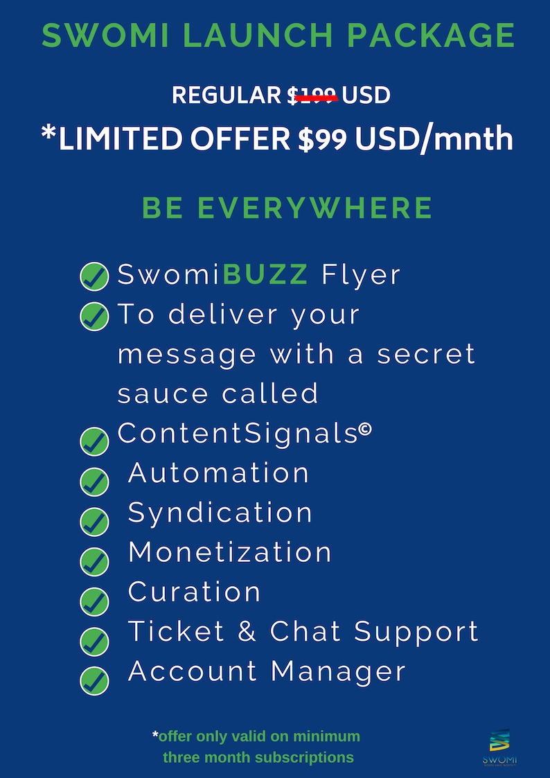 Swomi Launch Package 50% Discount